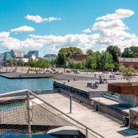 Waterfront promenade in Aalborg, Denmark